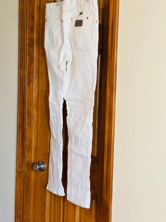 Classic White Straight-Leg Jeans wrangler bootcut cowgirl western - Picture 3 of 7